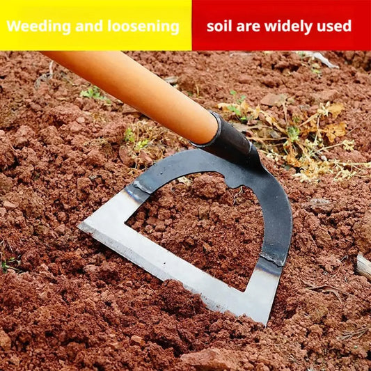 Shovel-shaped Hollow Hoe Weeding Rake Labor-saving Steel Weeding Hoe for Farm Gardening Soil Loosening Tools