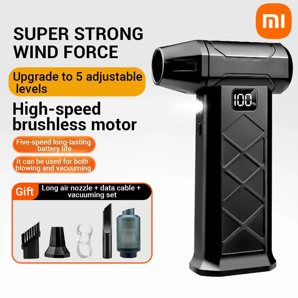 XIaomi 800000RPM Turbo Violent Fan 5 Speed Powerful Air Blower Brushless Motor Outdoor Handheld Blower Rechargeable Thrust Tool