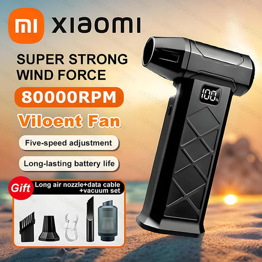 XIaomi 800000RPM Turbo Violent Fan 5 Speed Powerful Air Blower Brushless Motor Outdoor Handheld Blower Rechargeable Thrust Tool